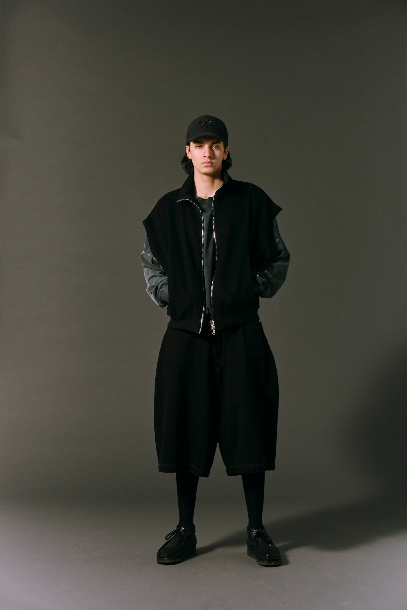 DENIM SHORTS HARD WASHED BLACK