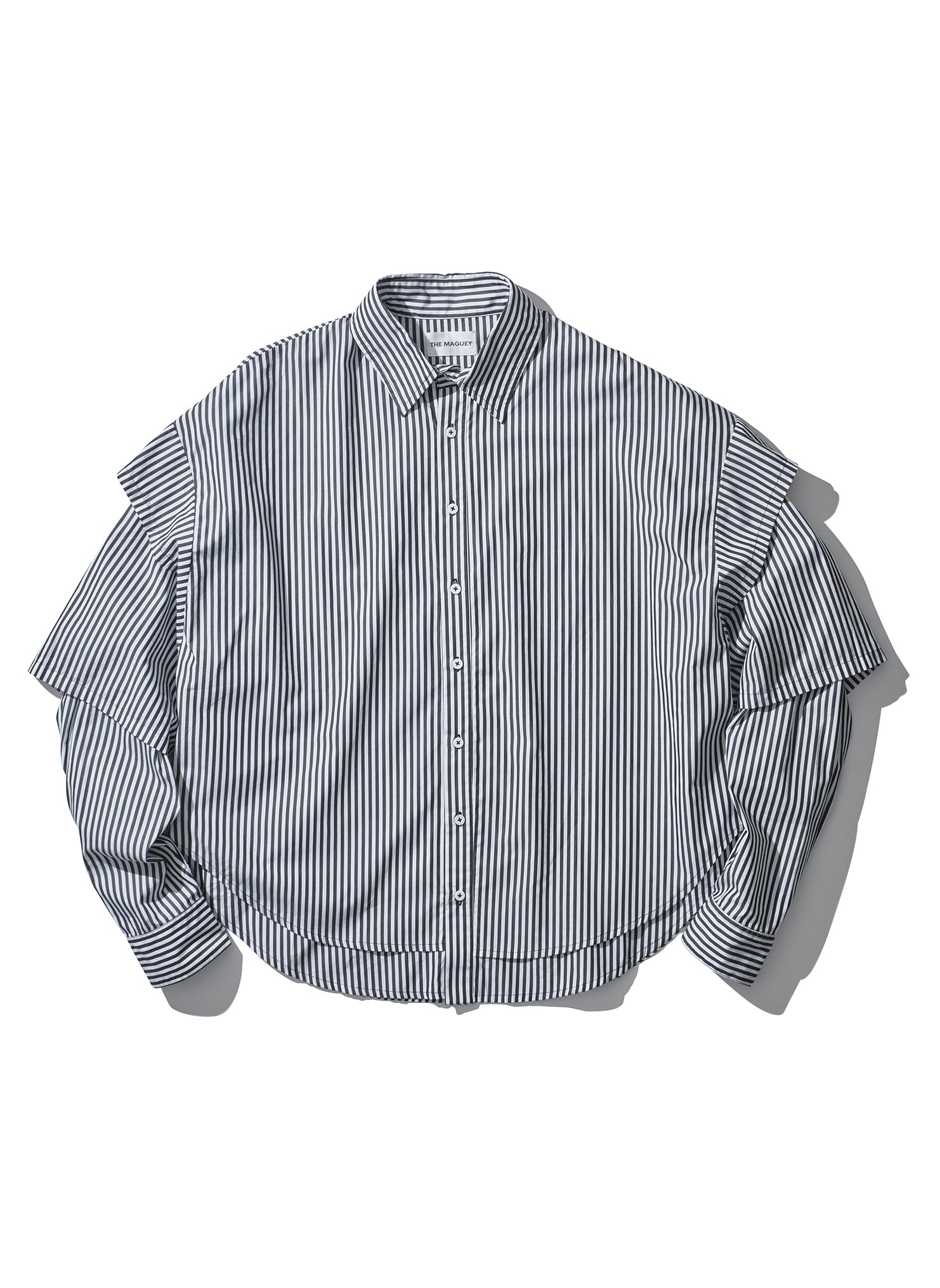 LAYERD SLEEVS SHIRT BLACK STRIPE
