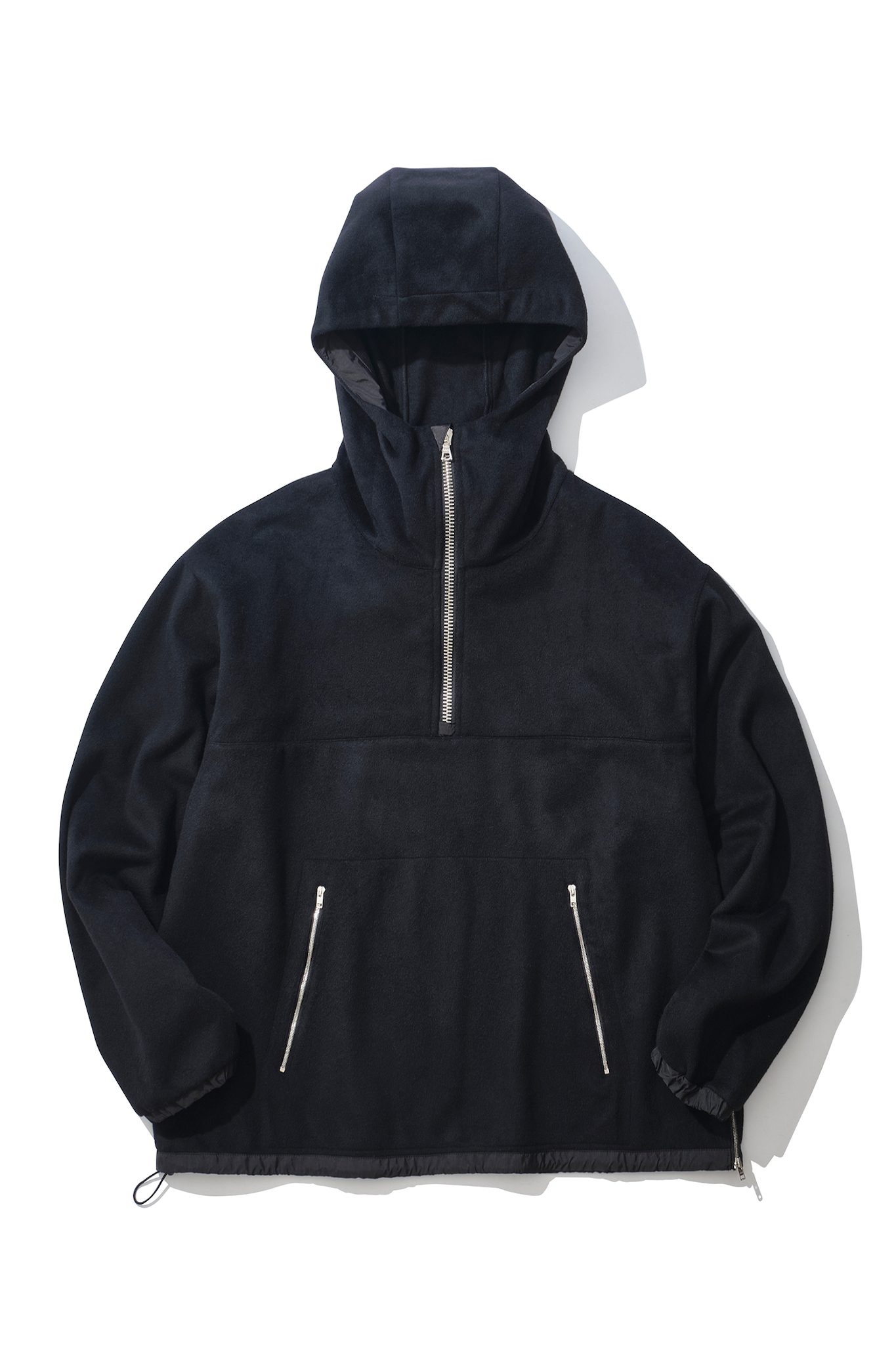 WOOL ANORAK BLACK