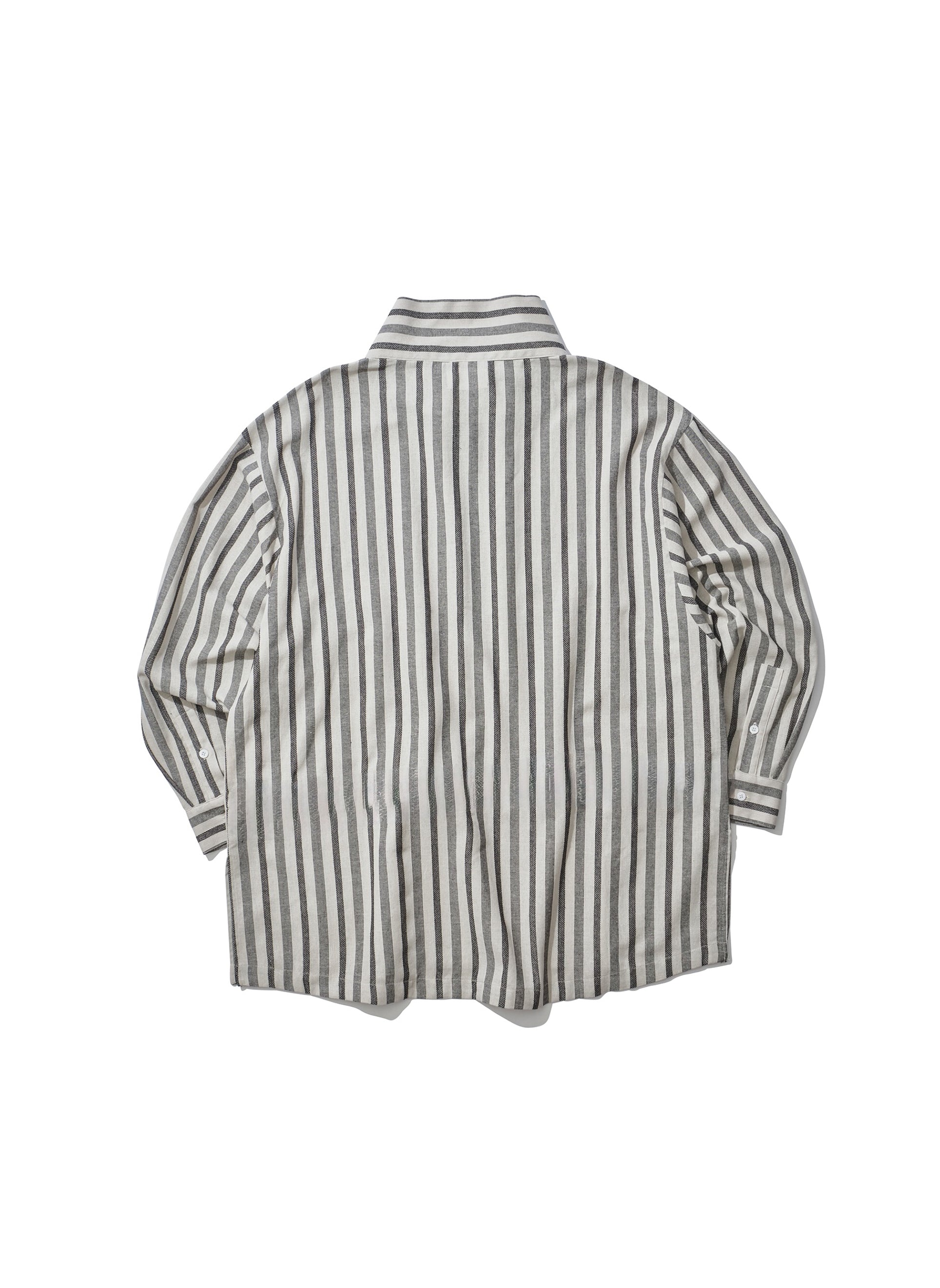 HEMP ANORAK BLACK STRIPE
