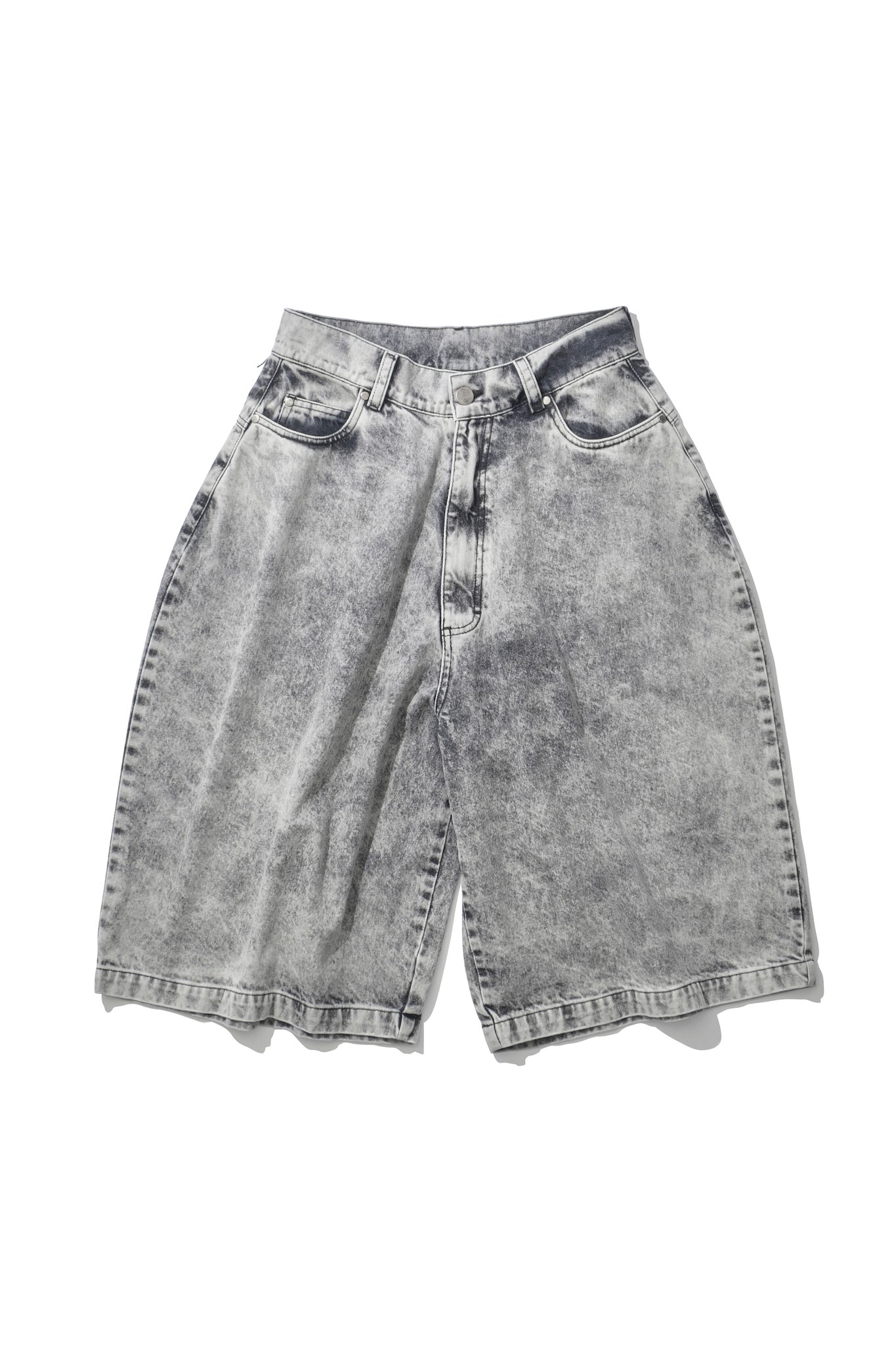 DENIM SHORTS HARD WASH WHITE DENIM
