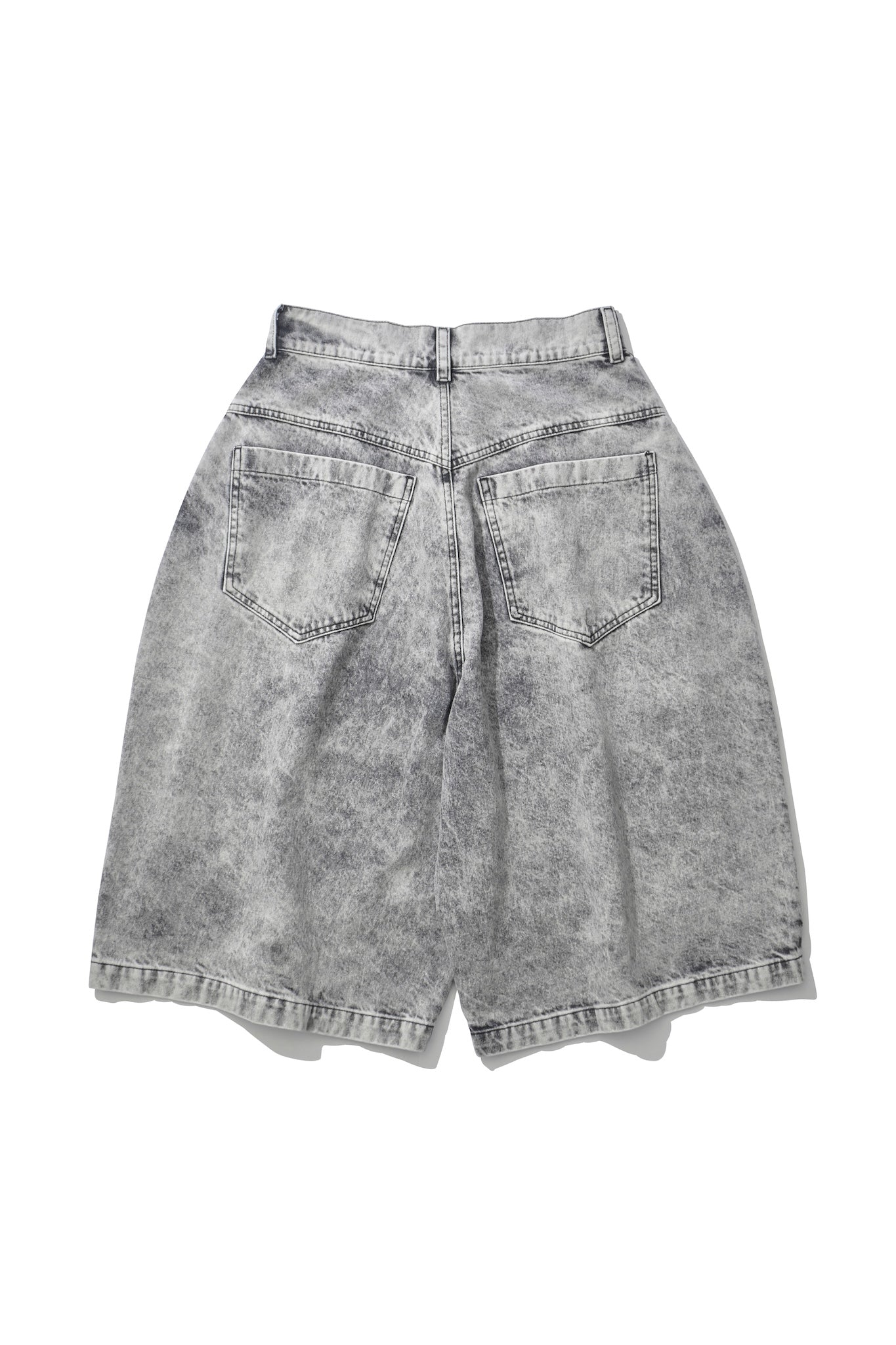 DENIM SHORTS HARD WASH WHITE DENIM