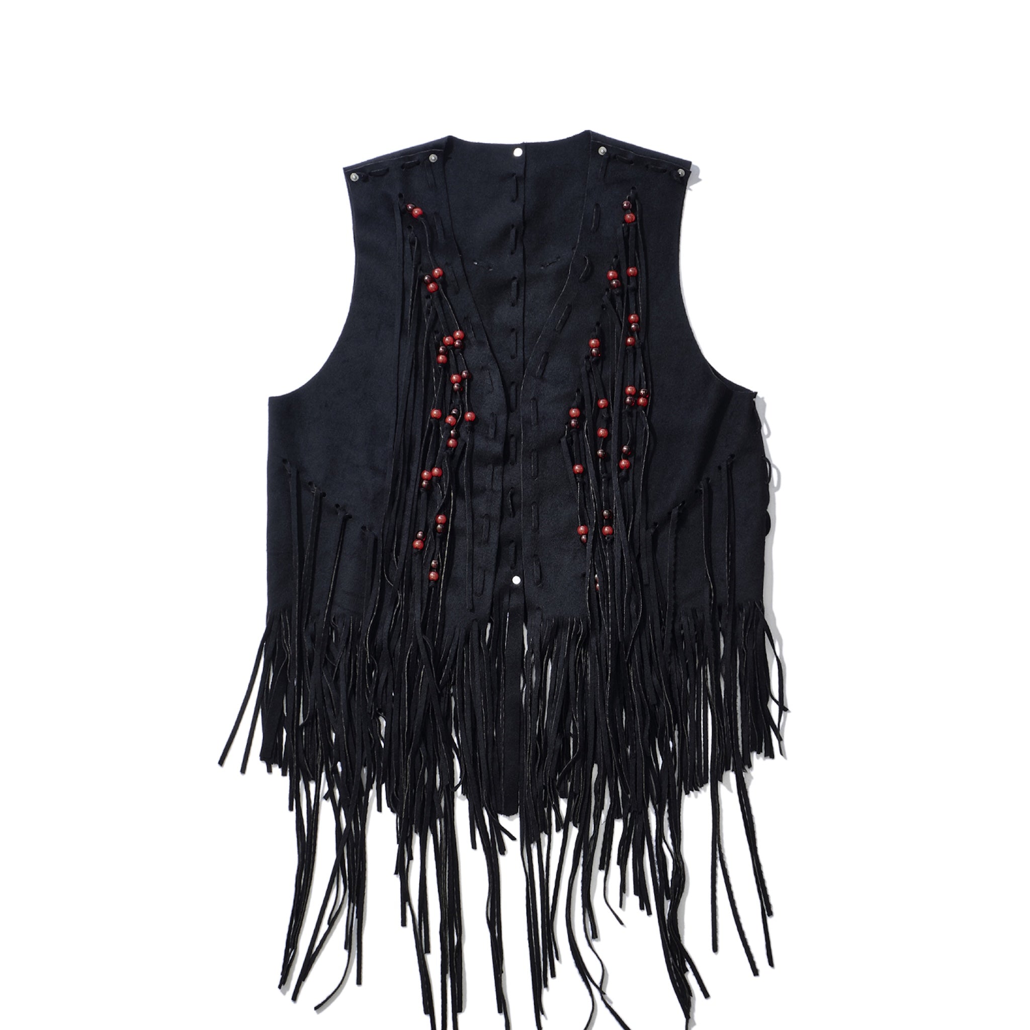 FRINGE VEST BLACK